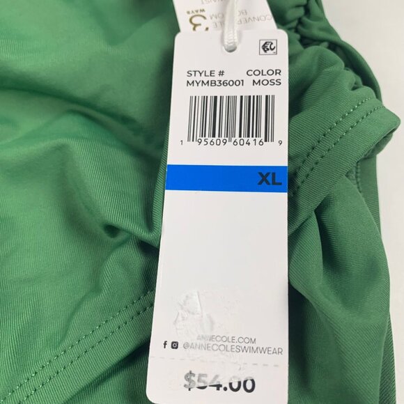 Anne Cole Womens Moss Green Solid High Waist Convertible Swim Bottom Size XL NWT - Picture 4 of 9